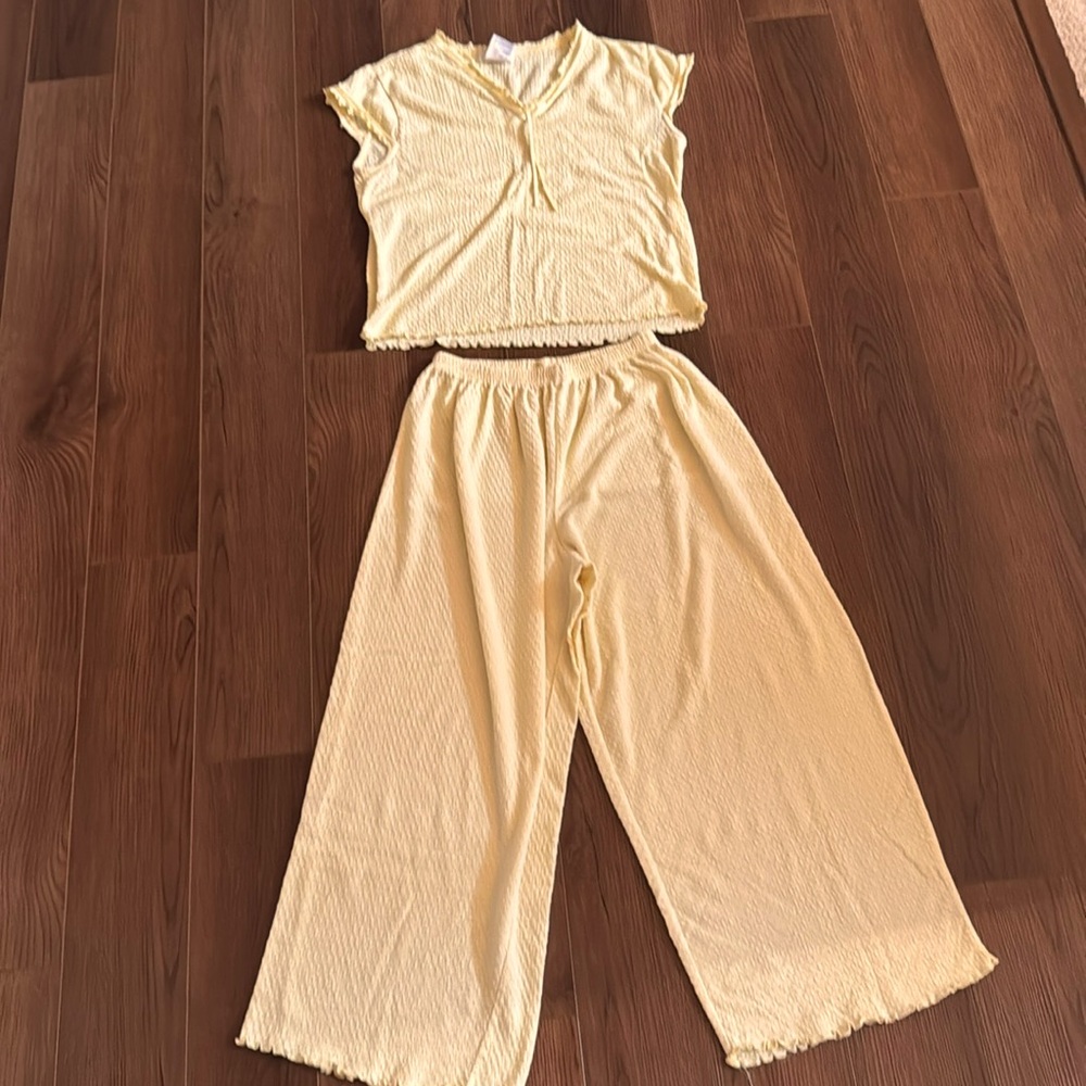 Yellow Pajama Set - Size Small 4/6